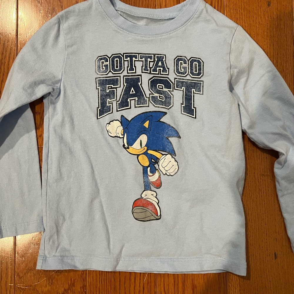 4T GAP Blue Long Sleeve Tee with Sonic Graphic